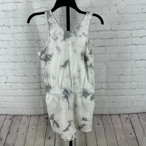 Athleta Girl White Gray Tie Dye One Piece Romper Size 14